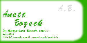 anett bozsek business card